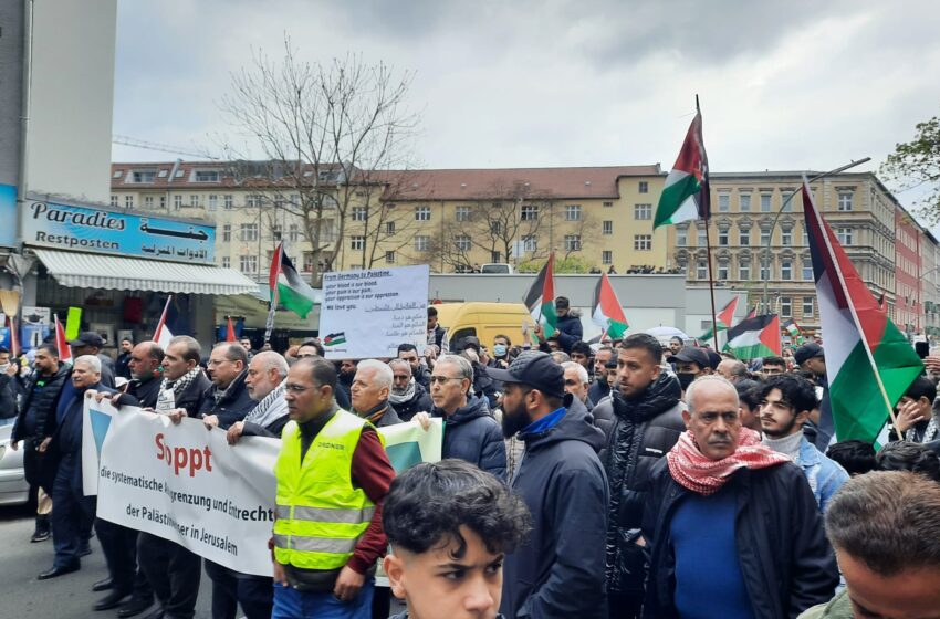  المانيا: مسيرة حاشدة في برلين دعماً وإسناداً لتضحيات الشعب الفلسطيني