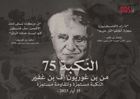  بالذكرى الـ 75 للنكبة: الإبادة الجماعية المُتدرّجة ضدّ شعب فلسطين متجذرّة بالمشروع الصهيونيّ منذ 1948… من بن غوريون إلى بن غفير النكبة مستمرّة والمقاومة مستمرّة