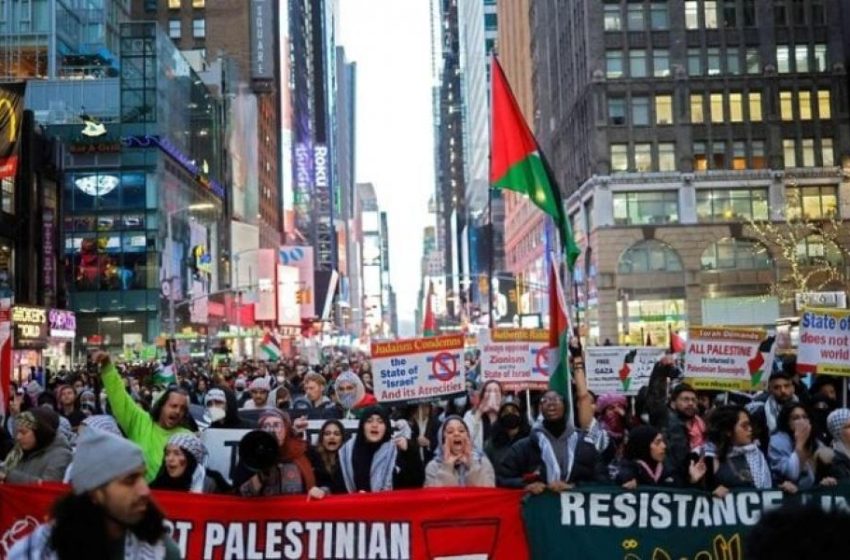 وقفة حاشدة في نيويورك ضد الإبادة والمجاعة بغزة