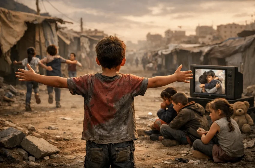  أذرع مفتوحة للفراغ.. كيف تحول ‘ترند’ طفولي إلى صرخة وجع لأيتام غزة؟