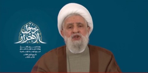 الشيخ نعيم قاسم يوجه دعوة للدول العربية والإسلامية ويحذر: أمريكا تهيئ المقدمات اللازمة لقيام “إسرائيل الكبرى”