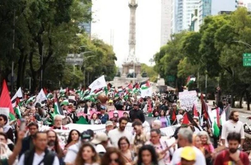  آلاف يتظاهرون في تشيلي دعماً لفلسطين ورفضًا لتسليح “إسرائيل”